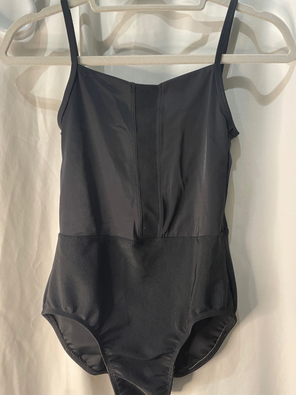 Black Women's Ribbed Leotard Tank Top